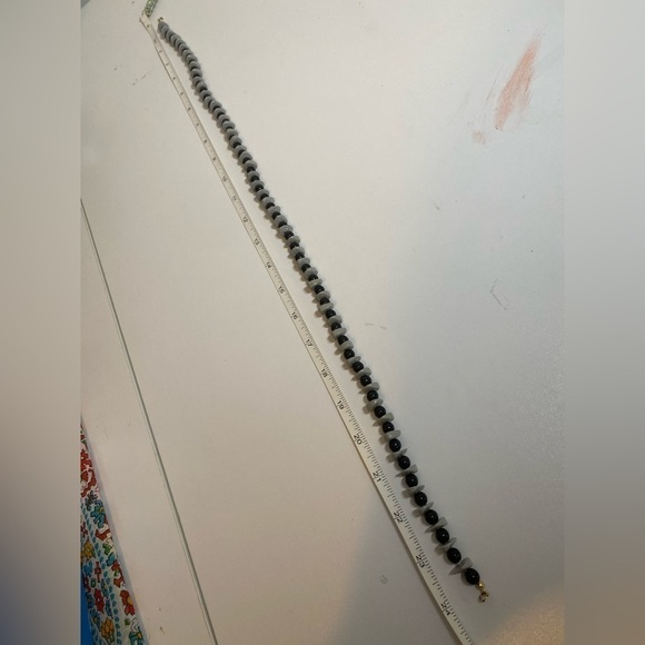 Black and Grey Beaded Necklace - Picture 3 of 5